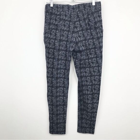 Betabrand Black Gray Abstract Grid Print Soft Stretch Cigarette Skinny Pants - Picture 6 of 12